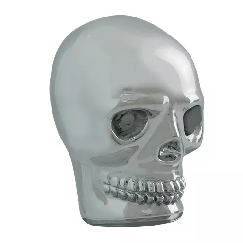 “Skull” chrome aluminum gear shift knob with threaded insert – NO BASE