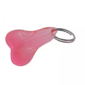 Small plastic or metal bull nuts keychain w/ring – Pink Plastic