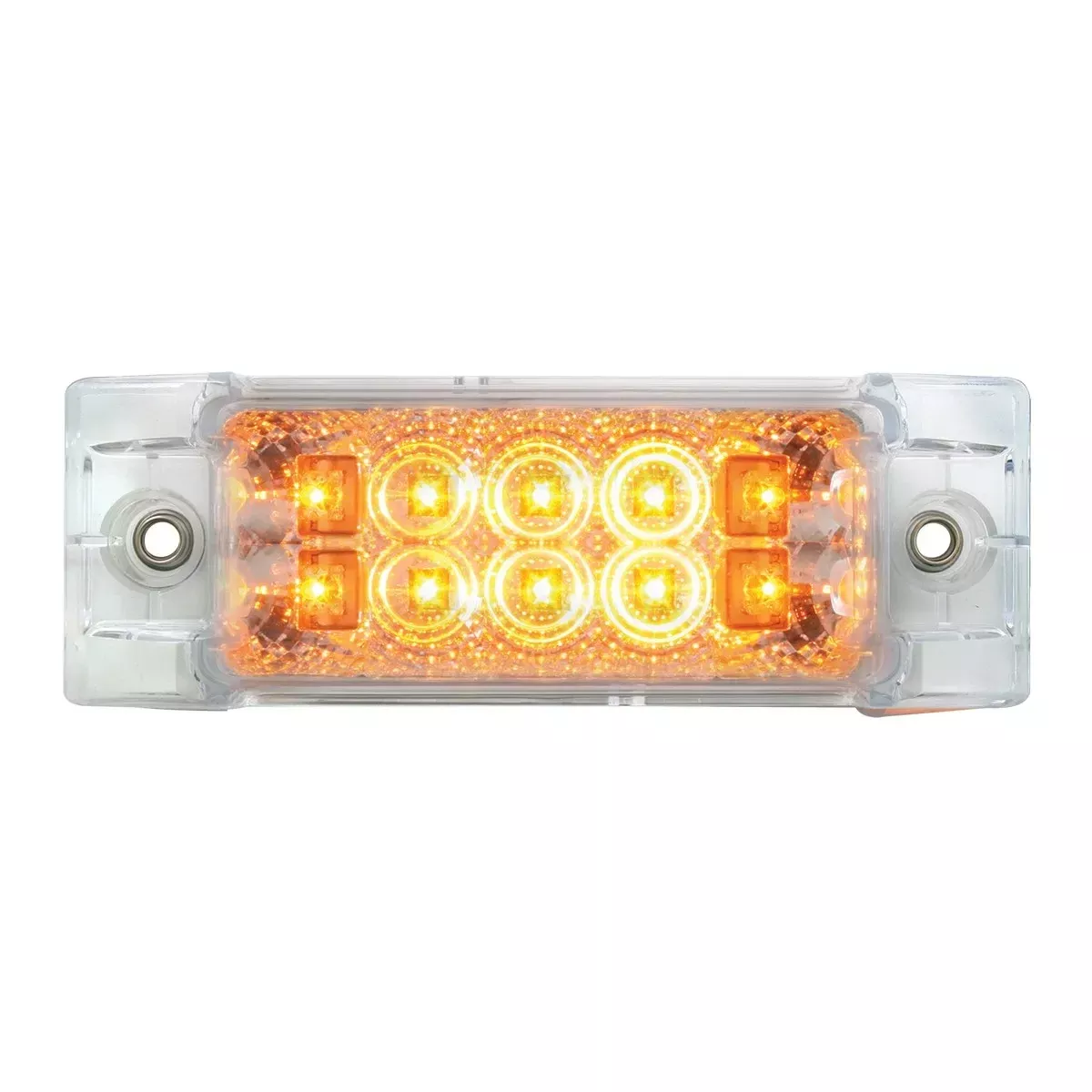 Spyder Amber 10 diode 2″ x 6″ rectangular LED trailer light – CLEAR lens