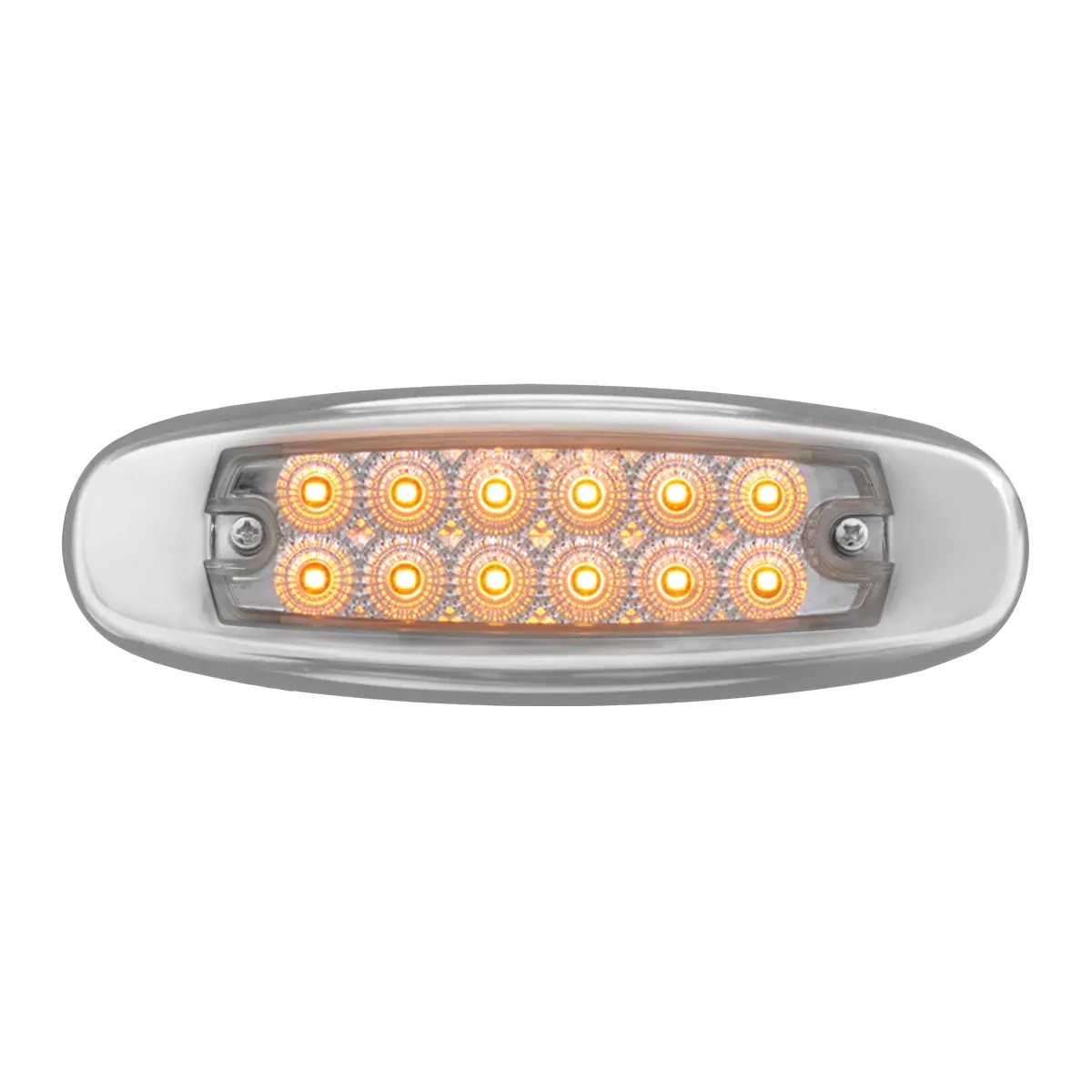 Spyder Amber Peterbilt-style 12 diode LED ultra-thin marker light – CLEAR lens