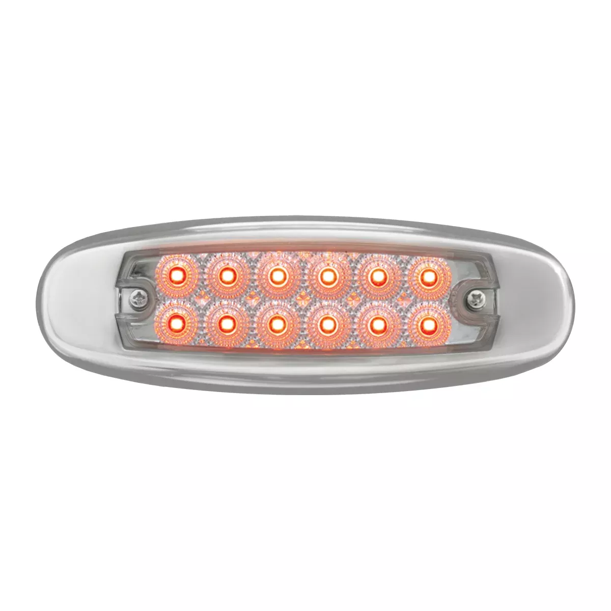 Spyder Red Peterbilt-style 12 diode LED ultra-thin marker light – CLEAR lens