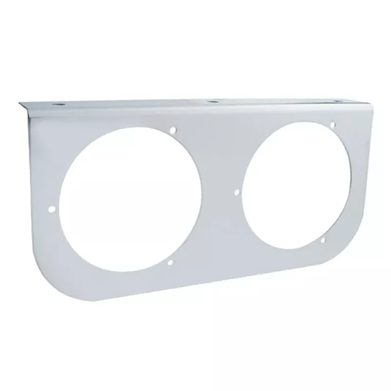 Stainless steel light bracket w/2 round 4″ light holes – rounded edge