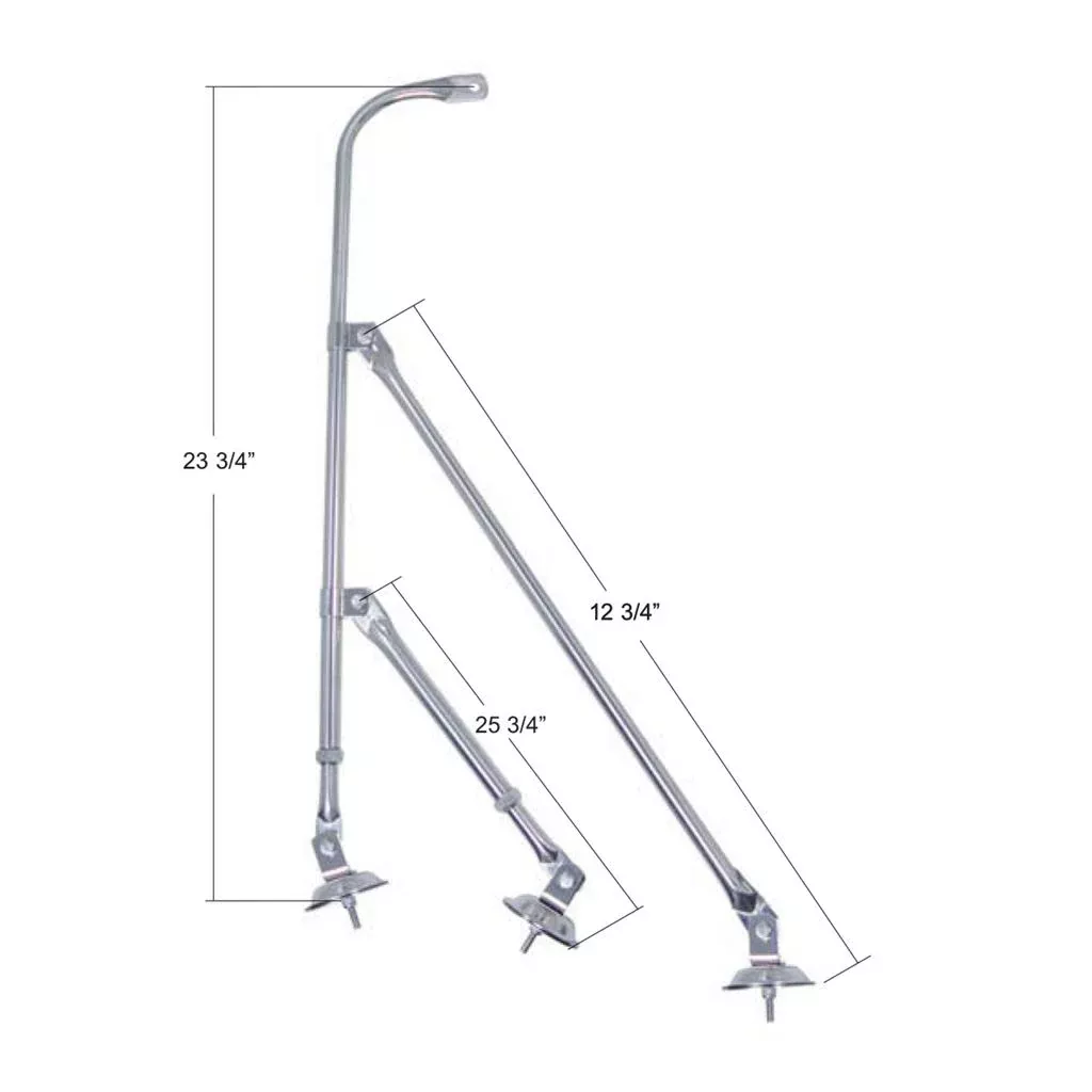 Stainless steel tripod fender mirror bracket set only - no mirror included, SINGLE