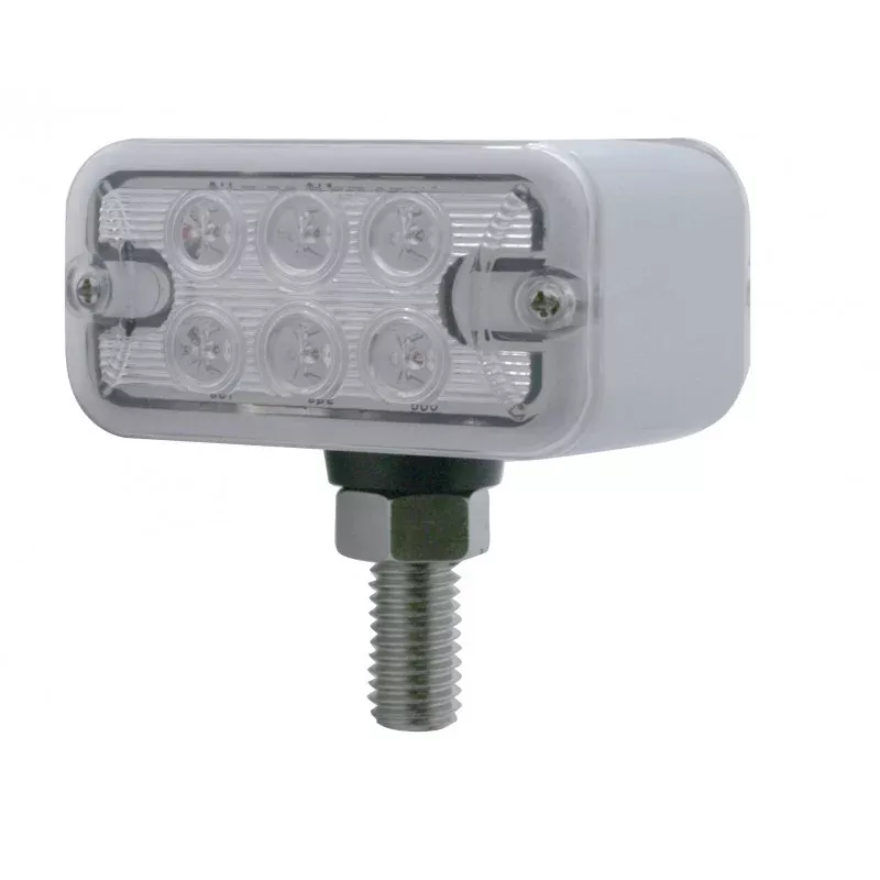 T-Mount Amber/Red rectangular 6 diode LED turn signal pedestal light – CLEAR lens