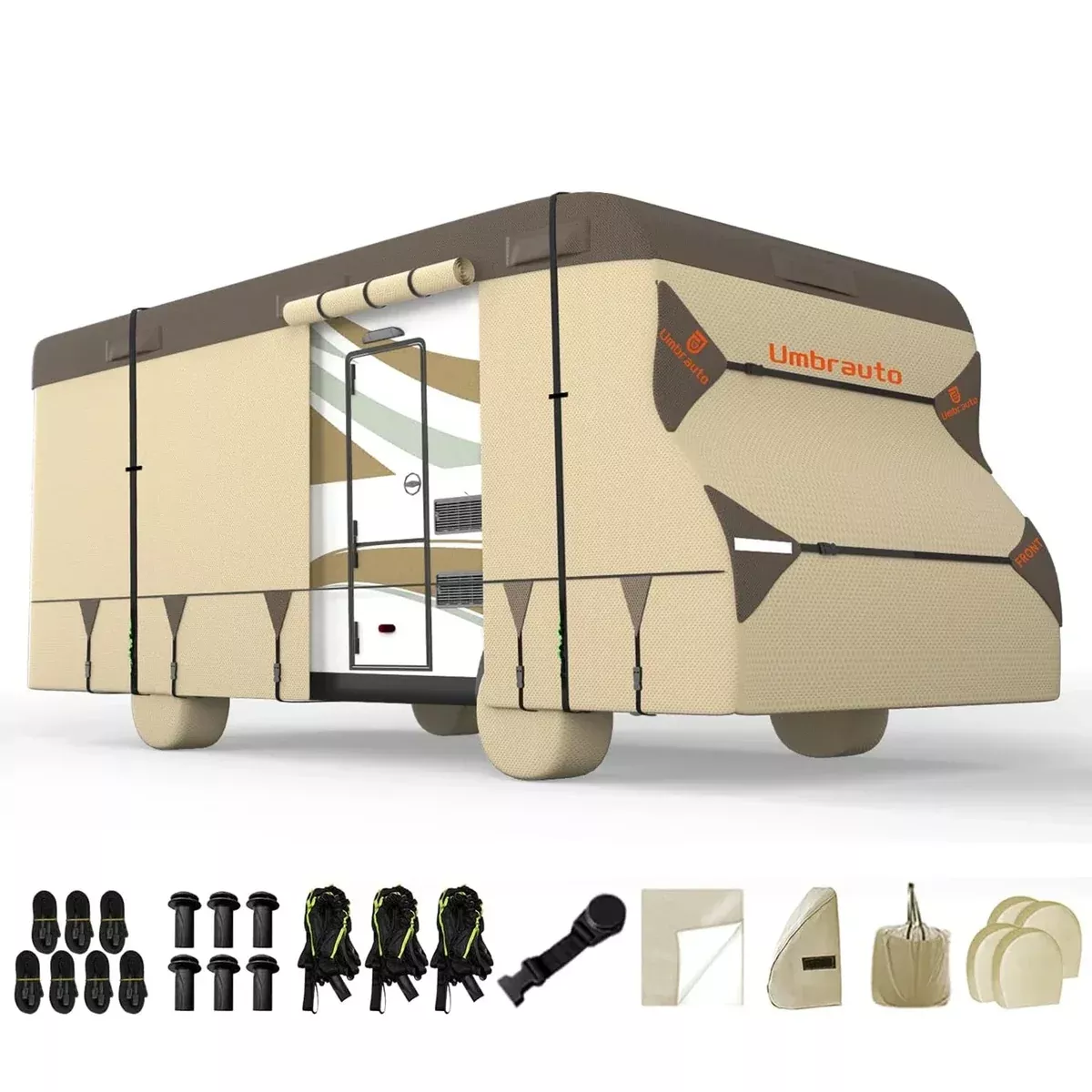 Umbrauto Class C RV Cover – Upgraded 7‑Layer Anti‑UV Protection - Khaki