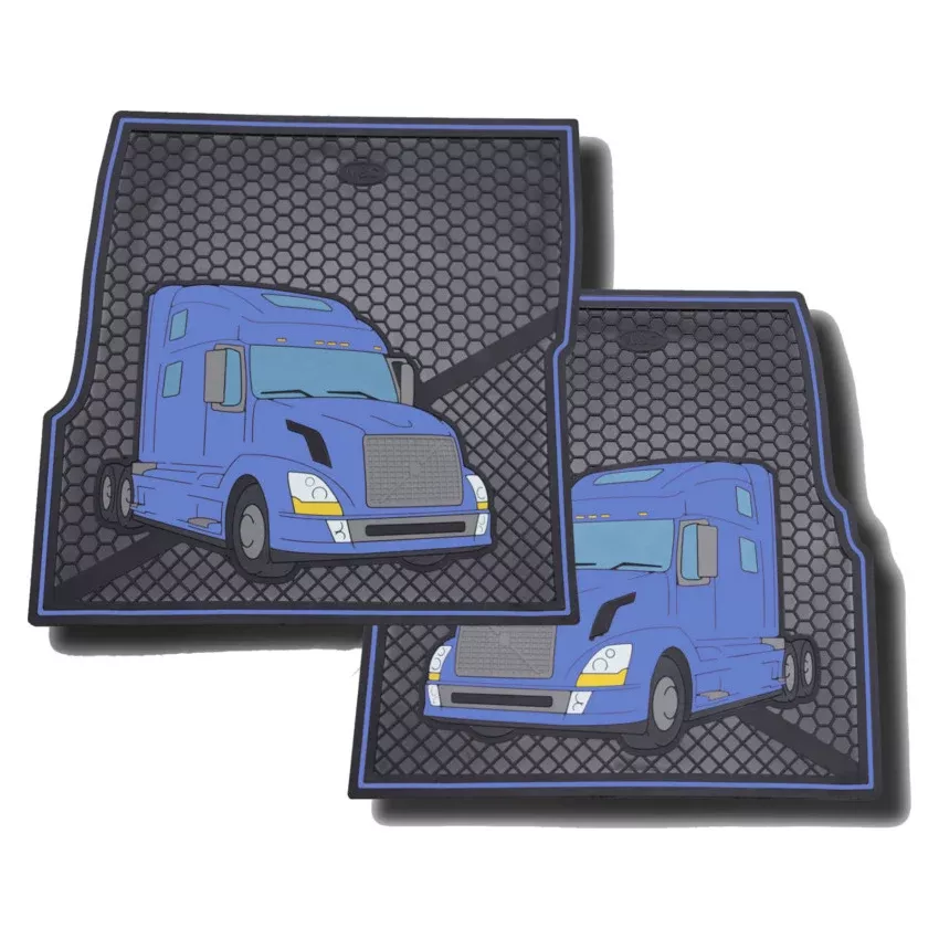 Volvo blue/black colored rubber floor mats – PAIR
