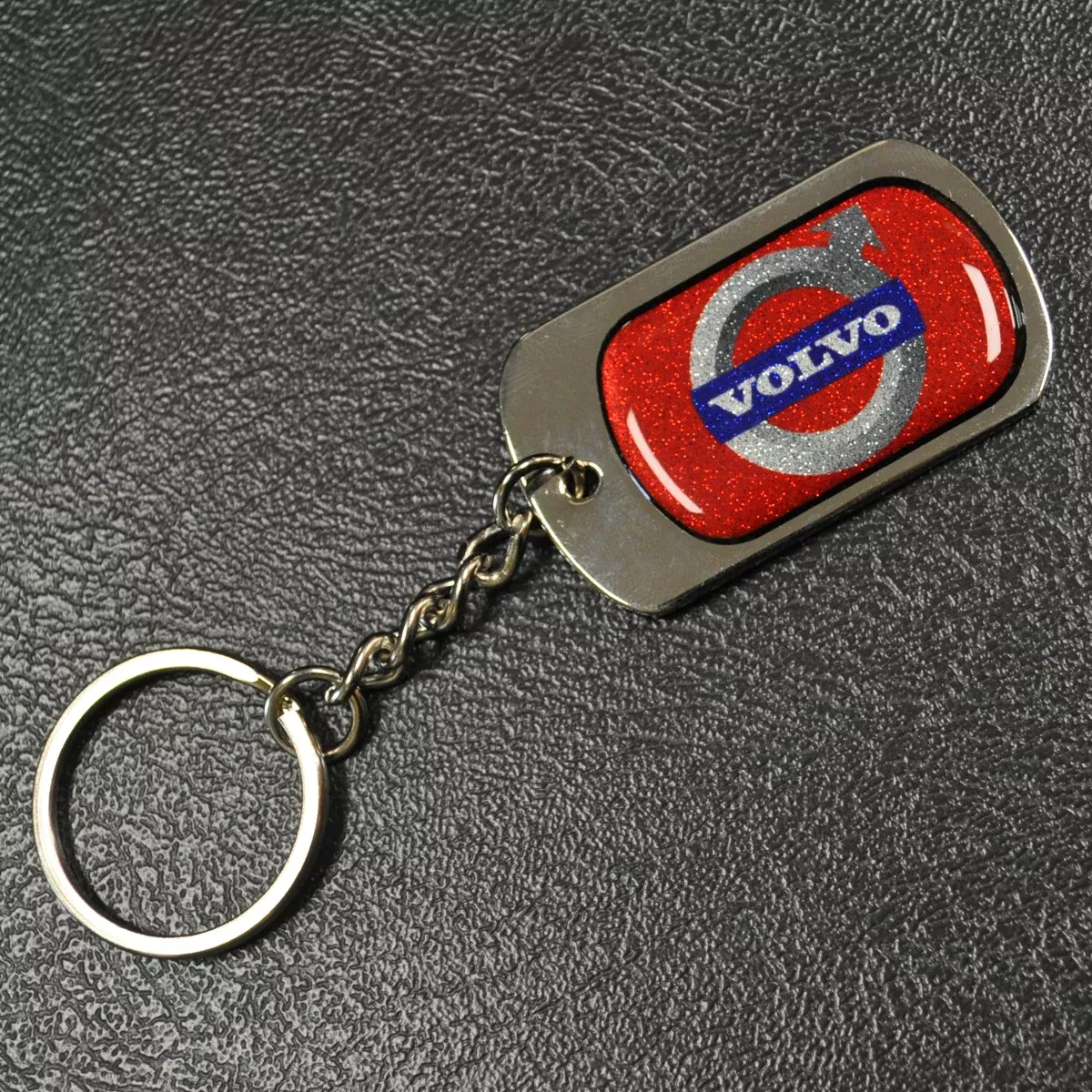 Volvo red logo key chain