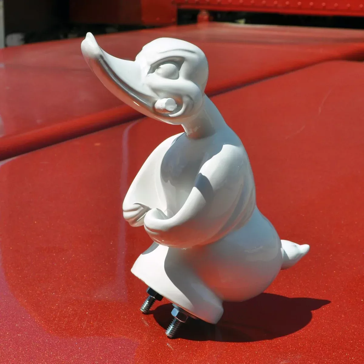 White “Convoy”/”Death Proof” rubber duck hood ornament w/cigar