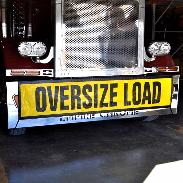 Yellow mesh oversize load banner – truck size, grommet mount