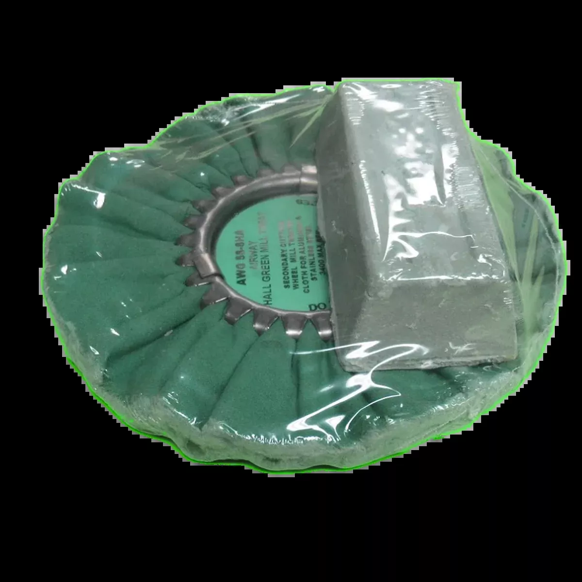 Zephyr Green Airway Buffing Wheel with 1lb Bar AWG58-8WB